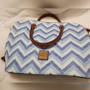 Denim looking chevron Dooney and Bourke satchel